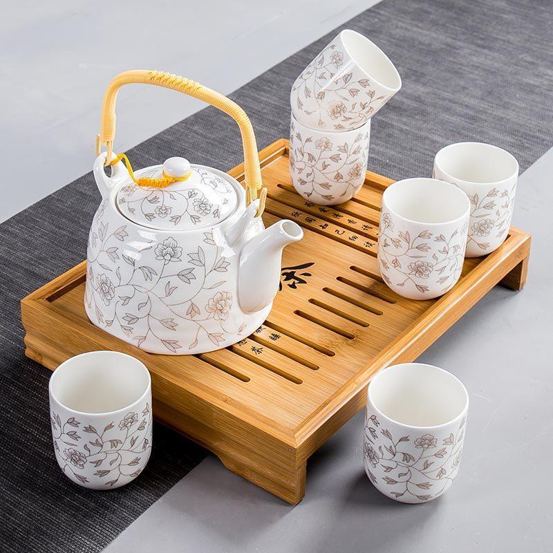茶壶陶瓷茶具套装整套家用大号功夫茶具茶杯中式简约复古生活日用家居器皿水具水杯创意简约茶壶