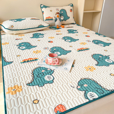 萌宠恐龙[乳胶凉席套件] 0.9m床 卡通炒可爱萌宠龙乳胶凉席四件套亲柔凉感冰丝夏凉被空调被薄被芯