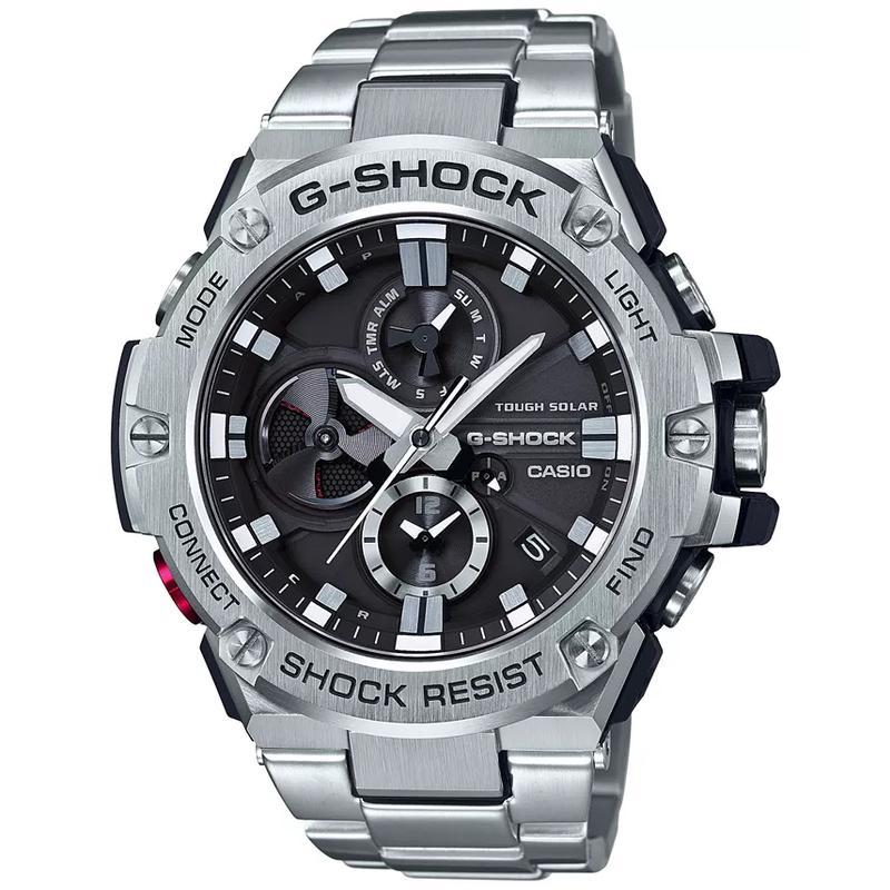 卡西欧(CASIO)男款不锈钢链带手表538mm多功能防水防震商务休闲运动石英表
