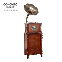 欧蒂诺 ODN-15Z 实木复古留声机 仿古欧式黑胶唱片机 蓝牙DVD播放USB/MP3低音炮功能 经典棕
