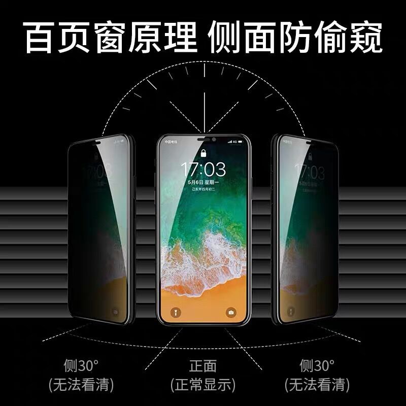 iphonex钢化膜11pro防偷窥膜苹果x防窥xr全屏7/8plus防窥膜iphonexsmax防偷窥promax防偷
