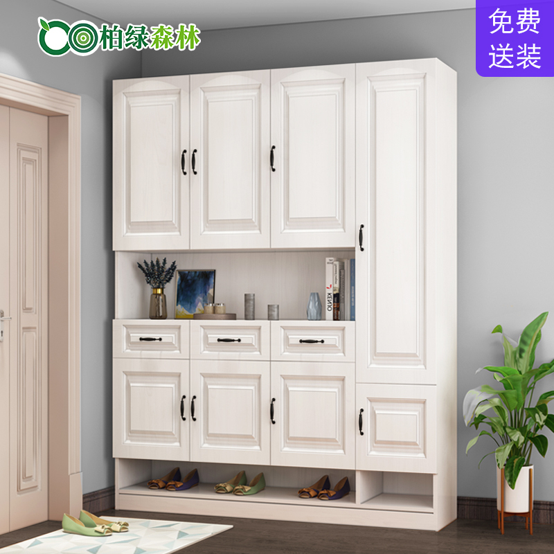 苏宁放心购欧式鞋柜现代简约厅玄关柜隔断柜衣帽柜挂衣架组合带换鞋凳鞋柜A-STYLE家具