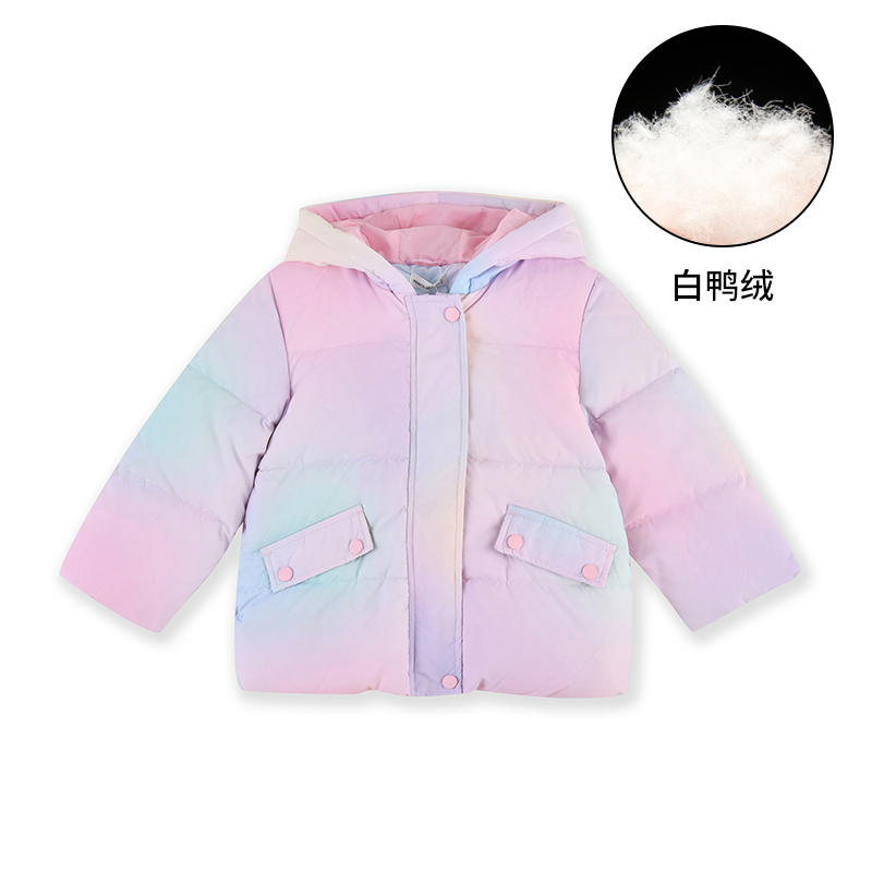 【1件3.5折】铅笔俱乐部秋冬新品女小童棉服儿童加厚保暖夹棉上衣宝宝棉袄 粉红/紫色 90cm