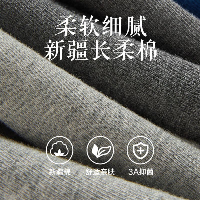 恒源祥无骨袜子男款春秋冬季男士中筒袜纯棉抗菌防臭透气吸汗长袜图片