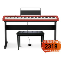 Casio卡西欧乐器旗舰店EP-S130智能专业家用成人儿童初学者幼师教学便携电子数码 电钢琴 EP-S130红色单机+木架+单踏板+琴凳
