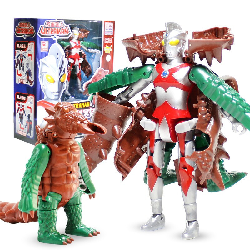 咸蛋超人(ULTRAMAN)奥特曼玩具模型 多关节可动奥特曼蛋变身器打怪兽对战变形飞行战机 变形怪兽-艾斯