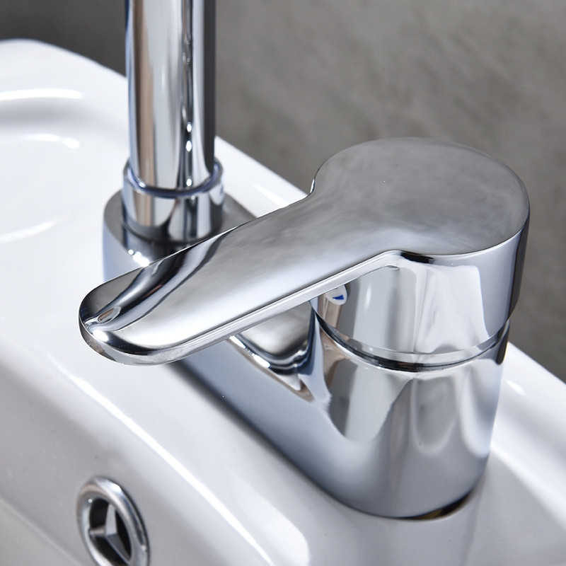 双孔铜面盆冷热水龙头纳丽雅naliya旋转浴室卫生间三孔洗手脸盆池台盆