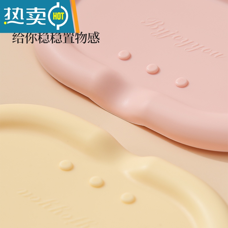 敬平硅胶肥皂盒沥水不积水香皂盒子卫生间洗手台面防泡发放皂托置物架 墨绿色-单个装高清大图