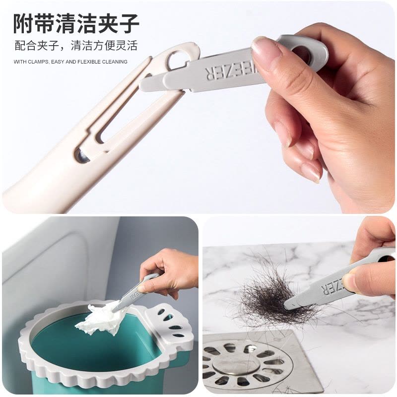 如华福禄马桶刷家用长柄壁挂圆头清洁刷带底座卫生间厕所刷子软毛图片