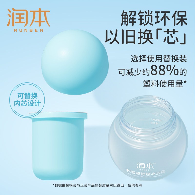 润本(RUNBEN) 积雪草舒缓冰沙露50g 儿童面霜夏季芦荟胶清爽保湿晒后舒缓补水高清大图