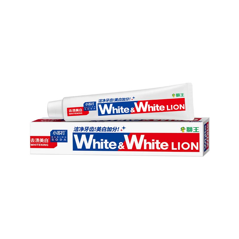 狮王(LION) WHITE&WHITE小苏打元气美白牙膏120g*3支高清大图