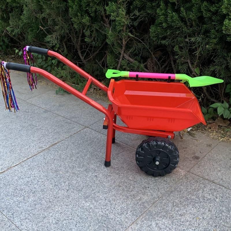 儿童沙滩玩具车小推车推土车翻斗车仿真工程车红色大号双轮铲子工具