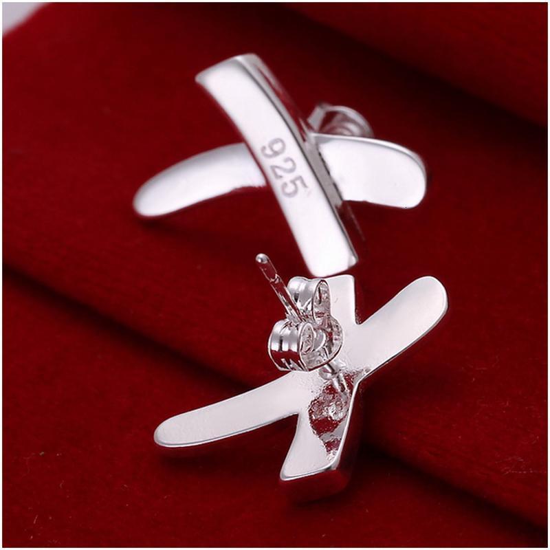 E019 Women silver plated earring 镀925纯银耳环时尚创意耳钉女