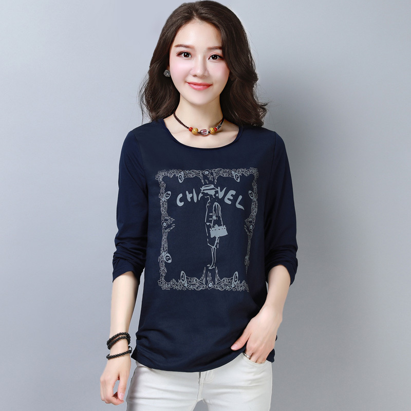 棉麻长袖女t恤薄款2018秋季新款宽松休闲圆领套头亚麻棉女士上衣