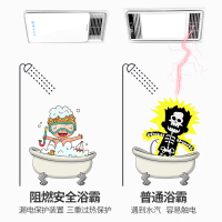 巴洛斯頓风暖集成吊顶卫生间浴霸LED灯10CM三合一PTC安全暖风模块2570W悬浮PC材质BALUOSIDUN