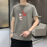 YETE夏季男士短袖T恤纯棉2023新款上衣服男生夏天打底衫潮流潮牌