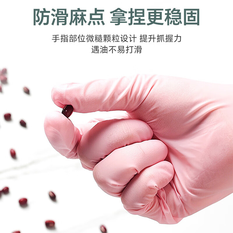 茶花(CHAHUA) 一次性手套洗碗丁腈手套加厚厨房家务清洁丁晴手套防水防油20只高清大图