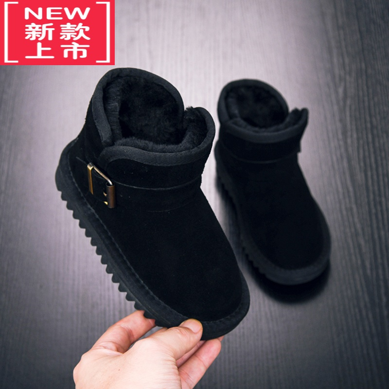 可莉允2022新款冬季儿童雪地靴女童男童冬靴雪地棉加绒加厚短靴防滑