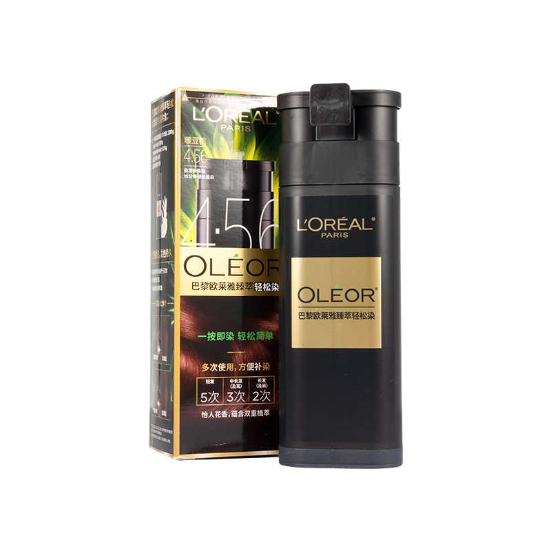巴黎欧莱雅臻萃轻松染发乳(3.0自然黑)遮盖白发可以自己在家染高清大图