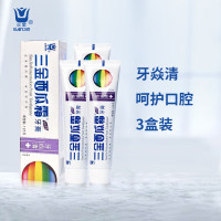 三金 西瓜霜牙膏深层清洁清新口气牙焱清留兰香型125g*3支/套