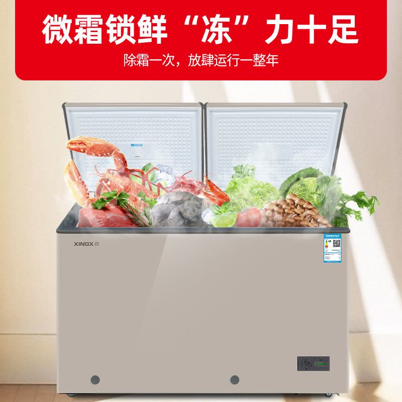 星星(XINGX) BCD-282R 282升家用冰柜 冷柜 商用 冷藏冷冻转换 双温冰柜 顶开门 微霜系列 强冷冻力图片