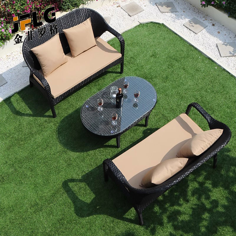 苏宁 金菲罗格 办公家具休闲户外藤编沙发高清大图