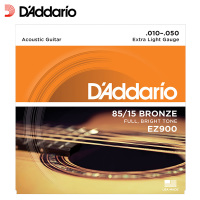 达达里奥（D'Addario）EZ900 美国原装进口民谣吉他弦套弦琴弦 EZ900(10-50黄铜) 金色