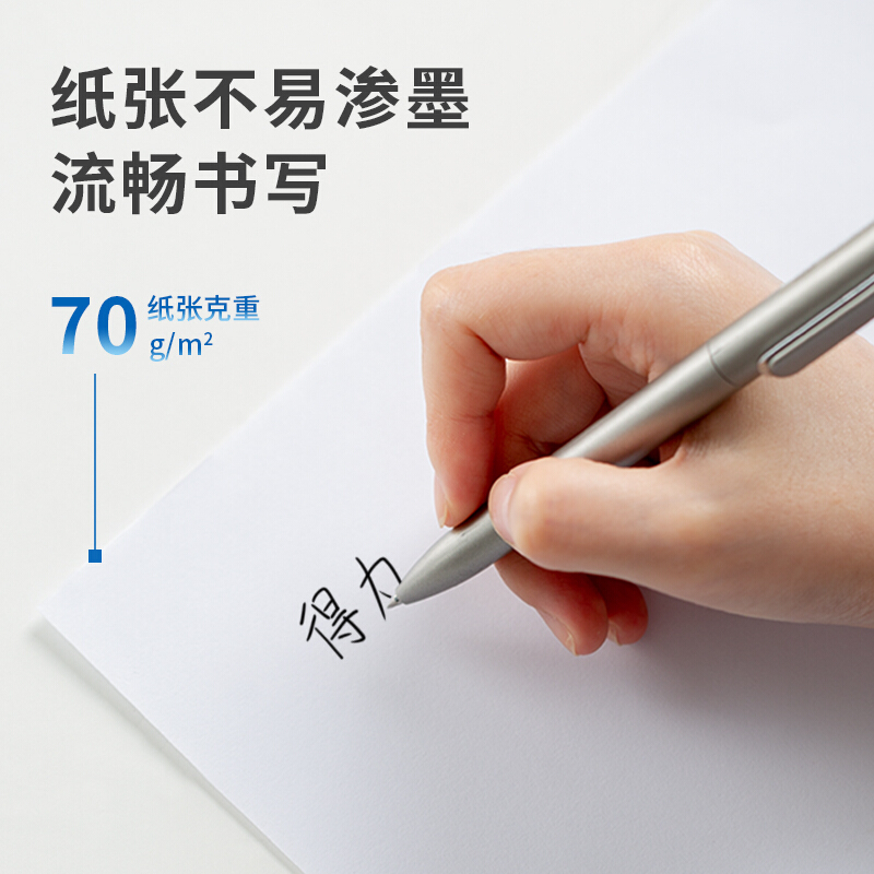 得力(deli)7453莱茵河A4/70g复印纸5包/箱 500张/包共2500张 电脑打印纸 白纸草稿纸 办公用纸