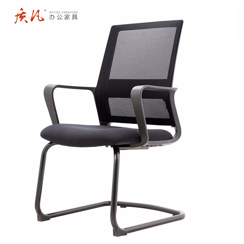 质凡弓形办公椅职员网布电脑椅 网布弓形椅高清大图