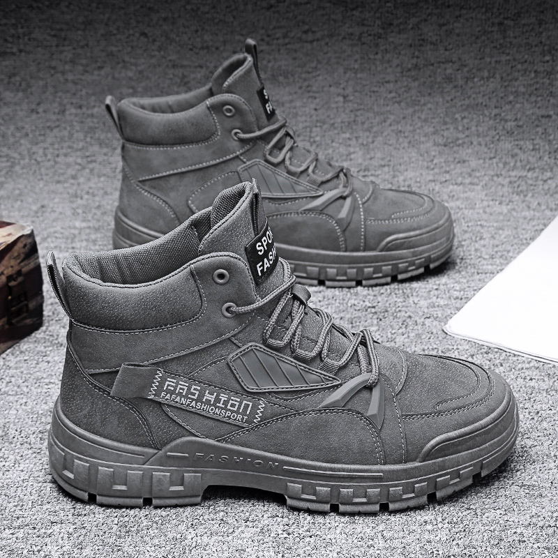 枫述马丁靴男士高帮机车英伦风中筒工装靴男鞋秋冬季防水作战训军皮靴