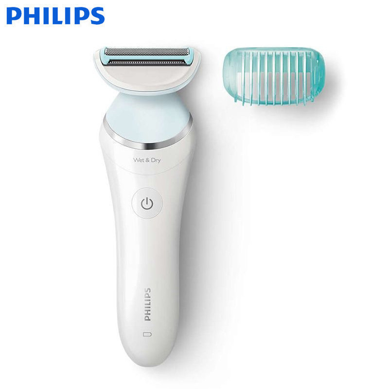 飞利浦（Philips）电动剃毛器 脱毛器 女士充电式剃毛器全身水洗 BRL130/00天际蓝-1个配件 干剃型