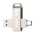 朗科（Netac） US15 多功能接口U盘 Type-C+USB3.2 256GB 银色 金属