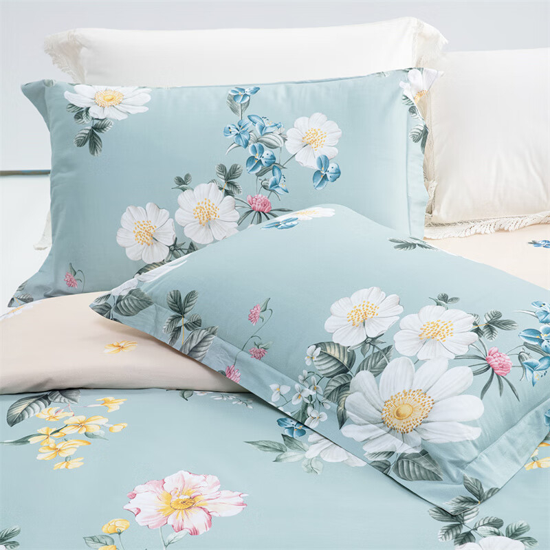 水星家纺床品四件套200*230cm春野花漫-S04抗菌系列抑菌防护高清大图