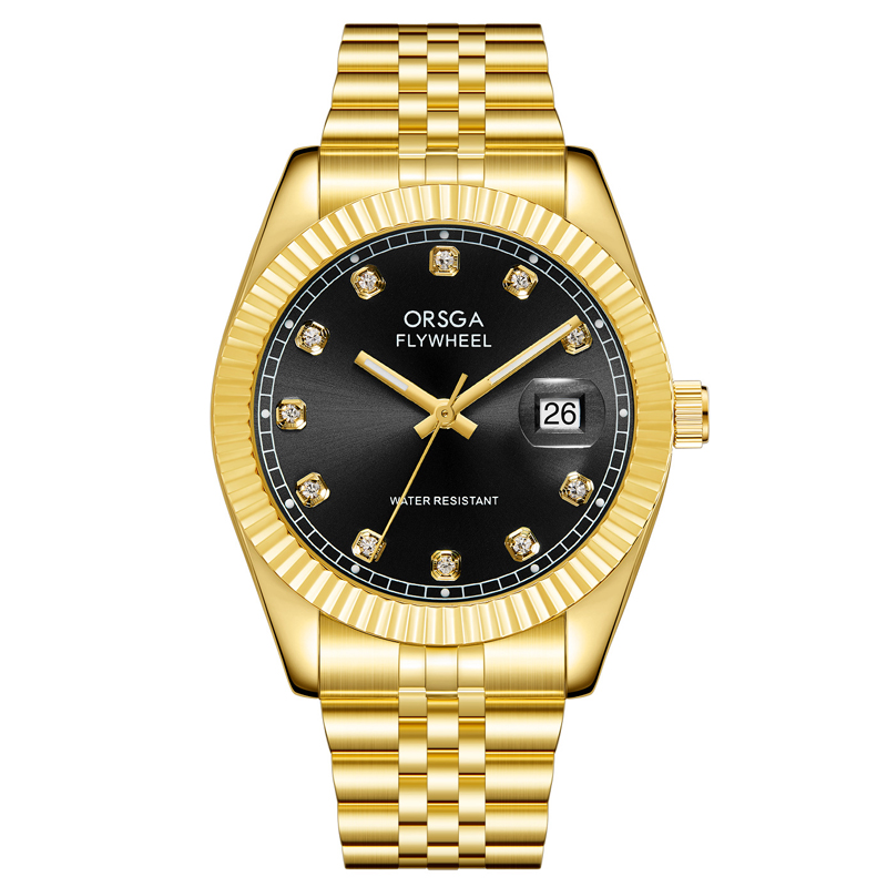 ORSGA手表男简约男士手表防水日历时尚休闲商务学生男表石英表腕表1228G高清大图