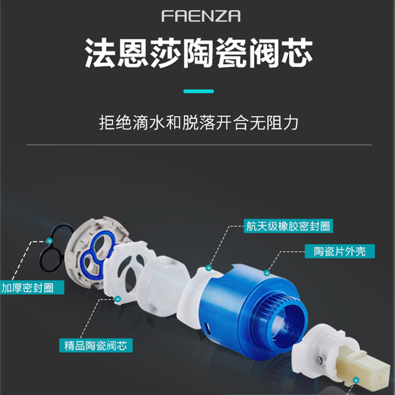 法恩莎(FAENZA)卫浴淋浴简易淋浴花洒套装铜质卫生间淋雨手持喷头全铜挂墙式 带杆简易花洒高清大图