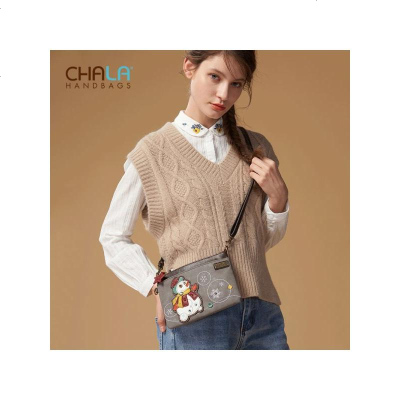 新款chala包包女2020秋冬新款手提包女小众设计包气质女神复古斜挎小雪人