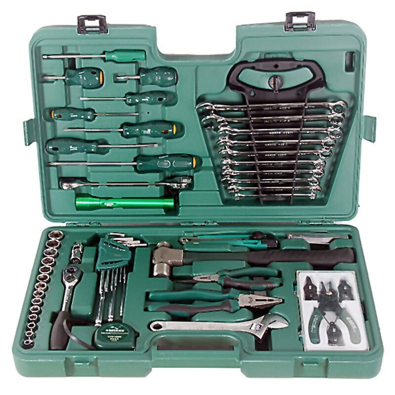 世达sata58件机械设备维修组套机修套装手动工具组合095161套