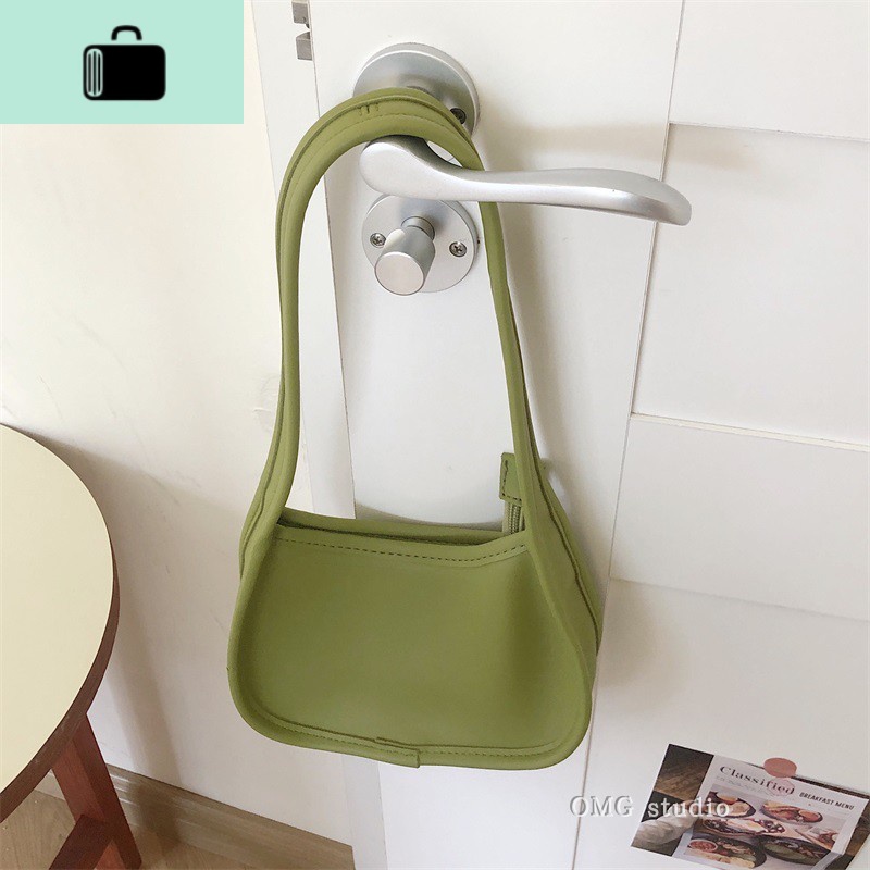 中古包包女2020新款韩国ins小众设计法棍腋下包单肩小包NEWLAKE 墨绿色（先拍先发）