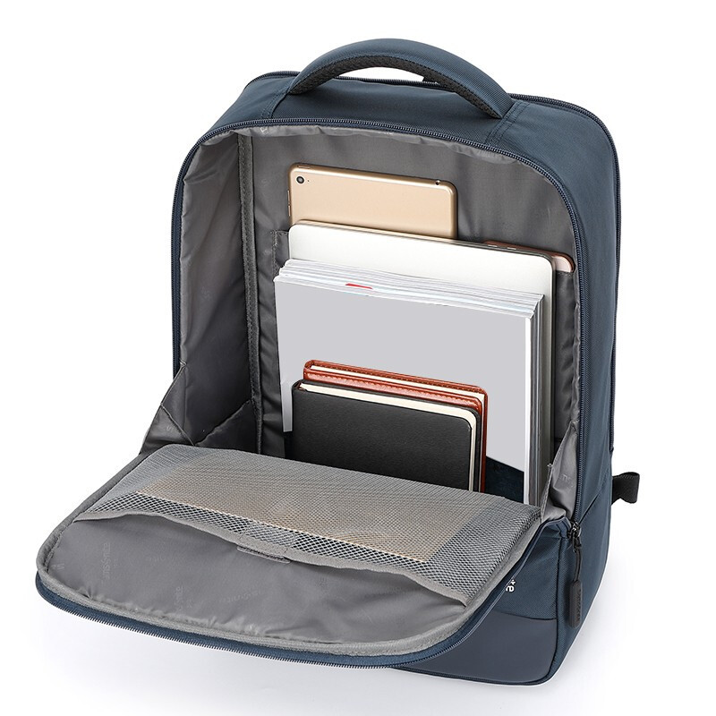 新秀丽(Samsonite)双肩包商务背包笔记本电脑包15.6英寸大容量时尚旅行休闲双肩背包男BT6 深蓝色/黑色