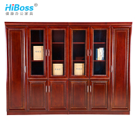 HiBoss办公室柜子文件柜木质带锁资料柜油漆贴木皮储物柜书柜