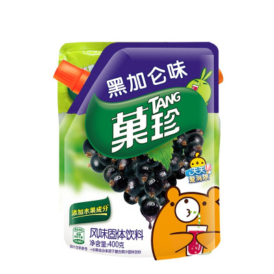 菓珍果味冲饮固体饮料壶嘴装黑加仑味400g/袋 亿滋出品