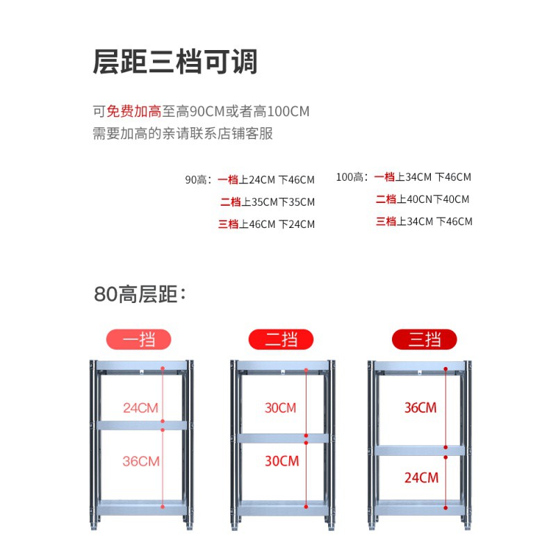 厨房不锈钢大置物架碗柜盆子多层落地家用储物厨具蔬菜微波炉收纳收纳层架 三维工匠高清大图
