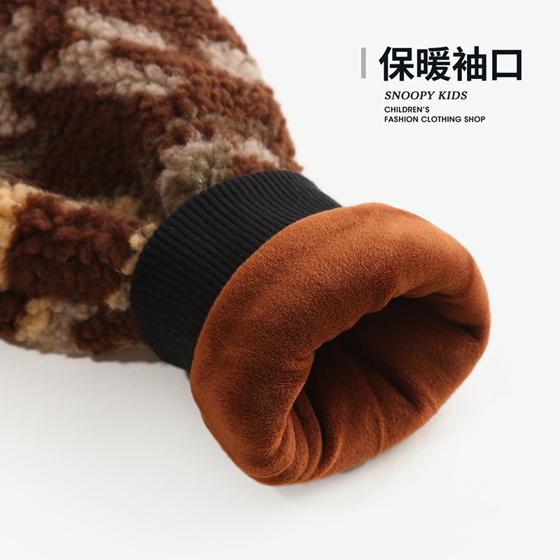 史努比SNOOPY童装男童加绒卫衣小男孩秋冬套头保暖上衣宝宝加厚外出长袖