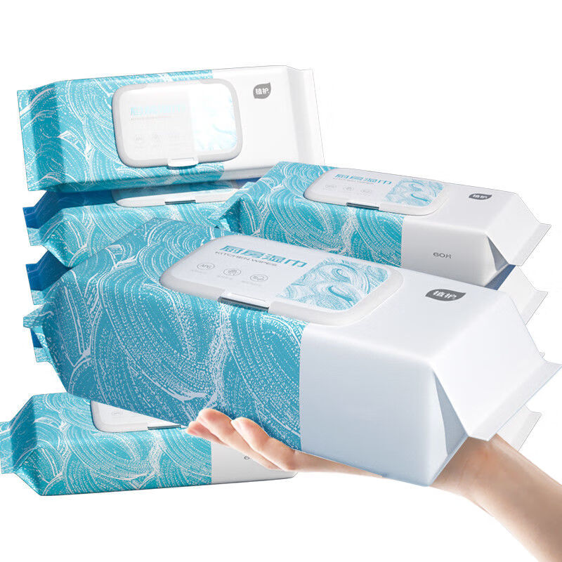 植护厨房清洁湿巾 200*250mm/60片*5包 ZH305082N05