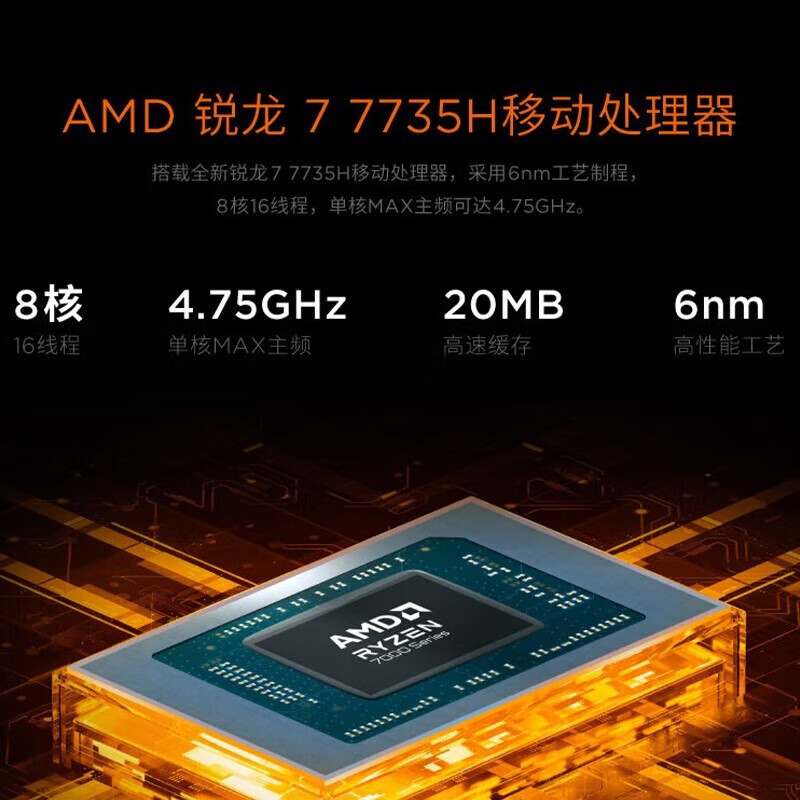 联想(Lenovo)拯救者R7000 RTX4060 2023新品游戏笔记本电脑 15.6英寸 2.5k高刷设计电竞本[R7-7735H 16G 512G 4060-8G]