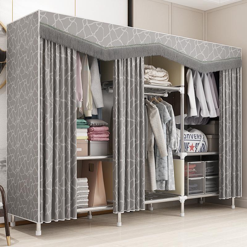 简易衣柜结实耐用全钢布衣柜子家用卧室钢管加粗加固加厚布艺折叠定制