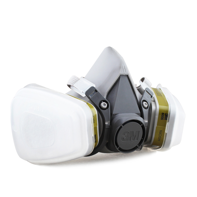 3M 头戴式防毒面具套装6200面罩+6003CN滤毒盒*5N11CN滤棉-灰色(单位:个)