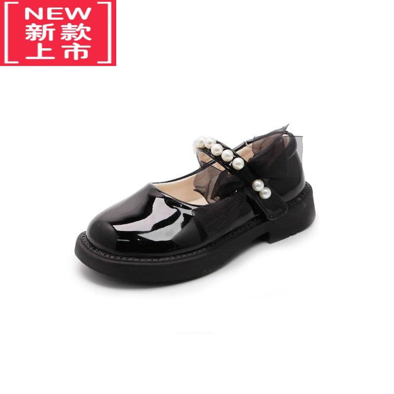 可莉允女童黑色小皮鞋2022春秋小女孩公主鞋软底小女孩韩版演出鞋儿童鞋运动休闲鞋图片