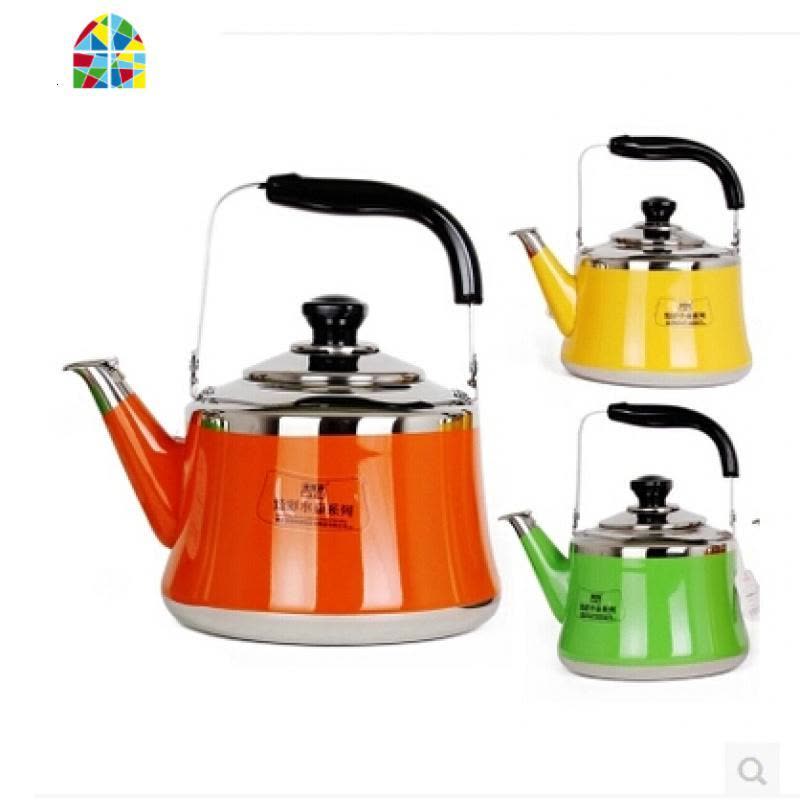 鸣音加厚大容量不锈钢304烧水壶煤气燃气彩色水壶电磁炉4L5L FENGHOU 2L绿色图片
