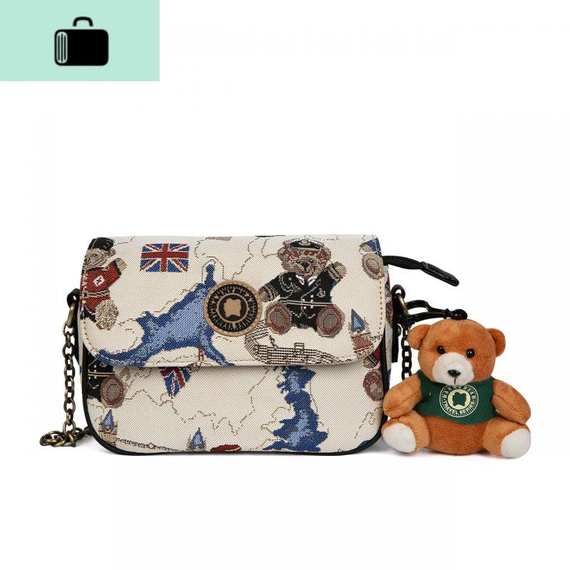 小包斜挎女包 小熊休闲潮女复古手提斜挎包DMB8915028NEW LAKE女斜挎包图片